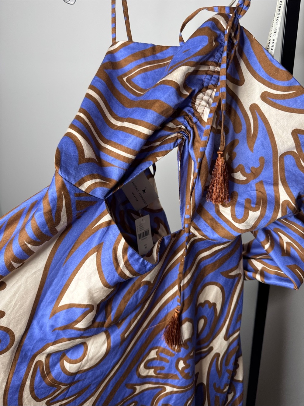 Anthropologie Purple and Cream Swirl Maxi Dress - Picture 9 of 9